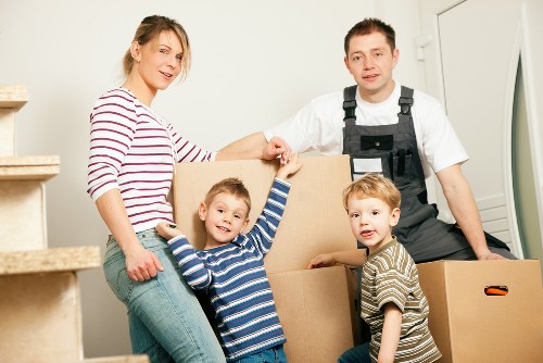 House move planning with boxes and furniture