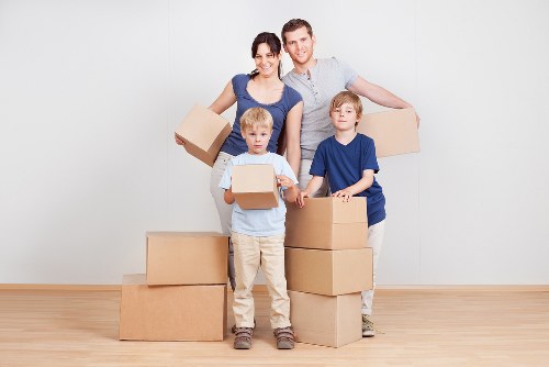 Prepared moving boxes and essential items for a Haringey relocation