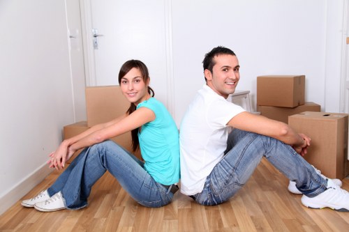 Packed household items ready for a local move in Haringey