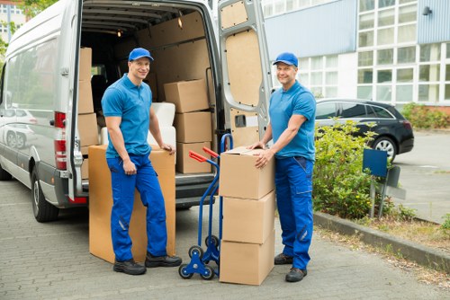 Office furniture and equipment prepared for a local move in Haringey