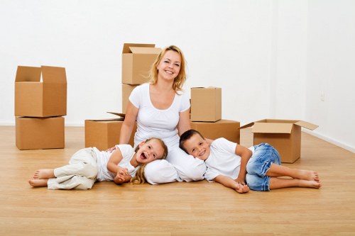 Team handling furniture during relocation