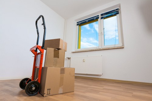Moving boxes and household items with a van in Haringey