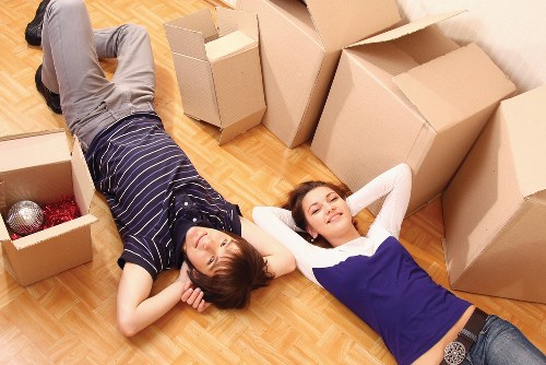 Packing boxes for a move in Haringey home