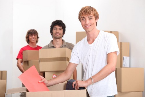 Packed household items ready for moving day in Haringey